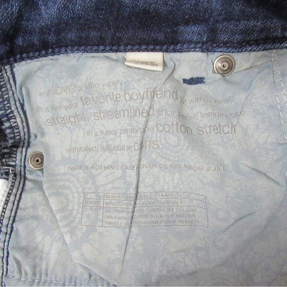 J. Jill Slim Boyfriend Straight Leg Denim Jeans Size 4 - Picture 7 of 14